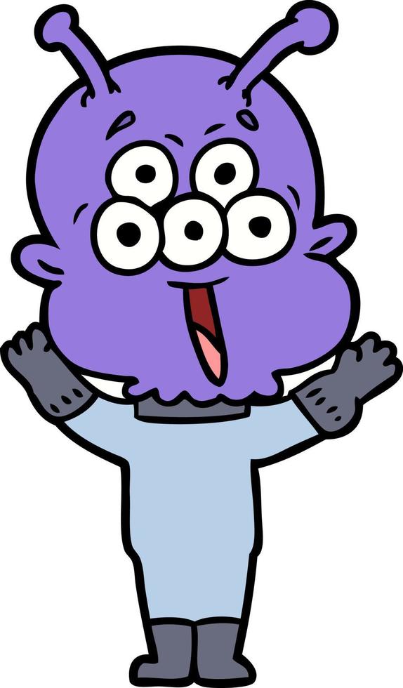 Vector alien character in cartoon style