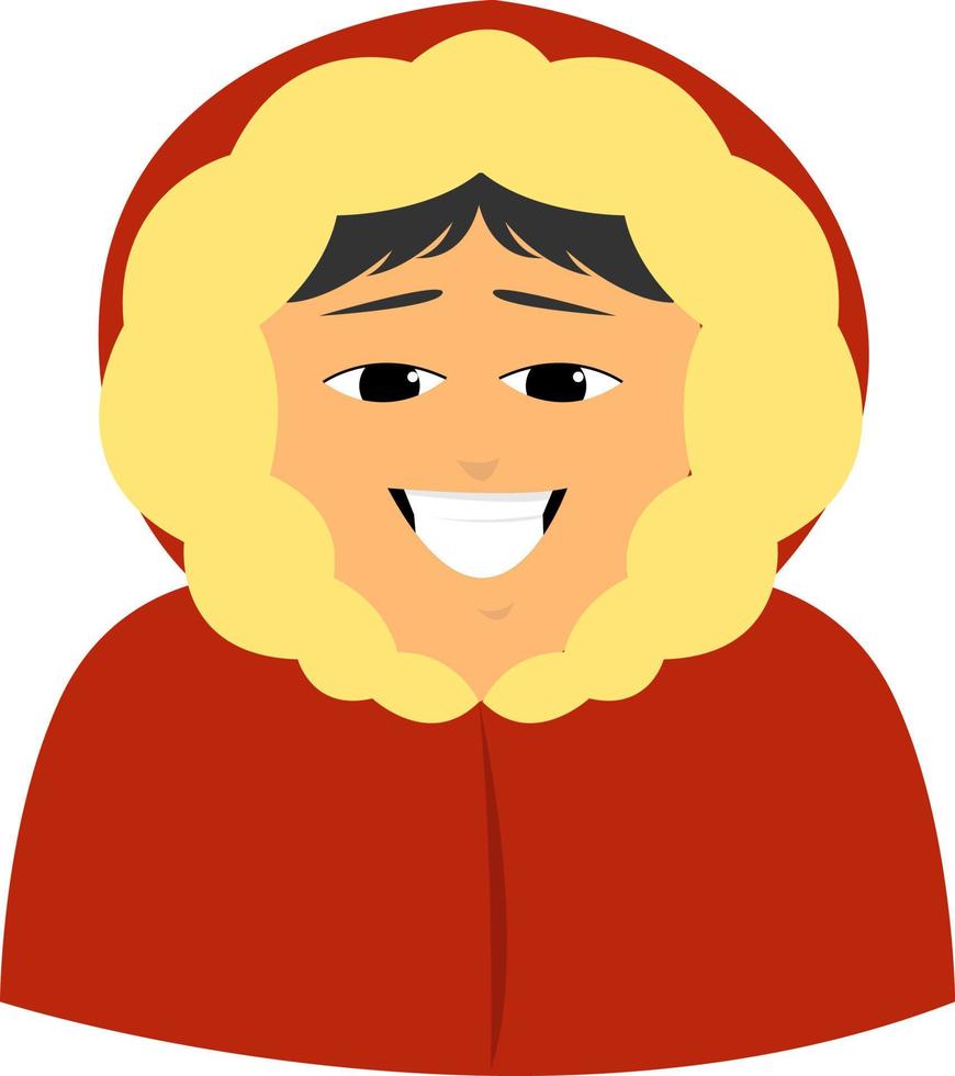 Eskimo man, illustration, vector on white background.