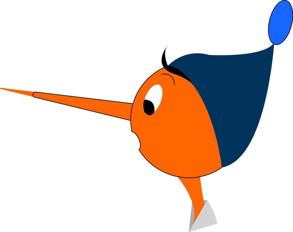 Pinocchio and his long nose vector or color illustration