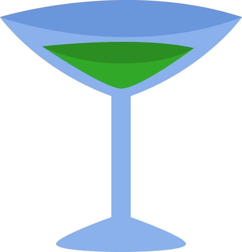 Green coctail, illustration, vector on a white background.