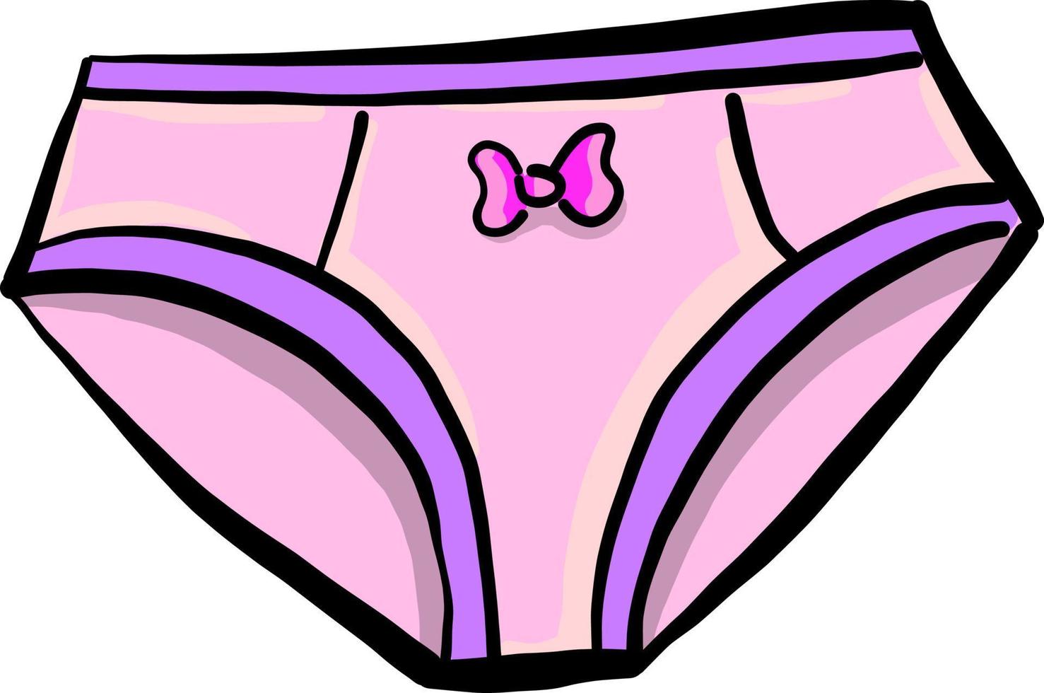 Pink underpants, illustration, vector on white background.