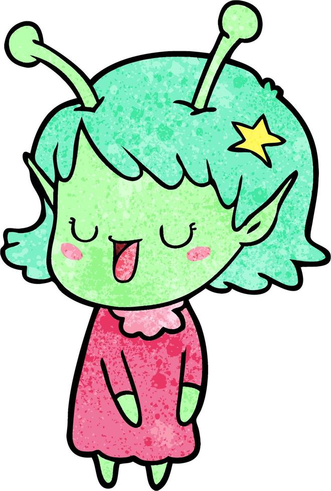Vector alien character in cartoon style