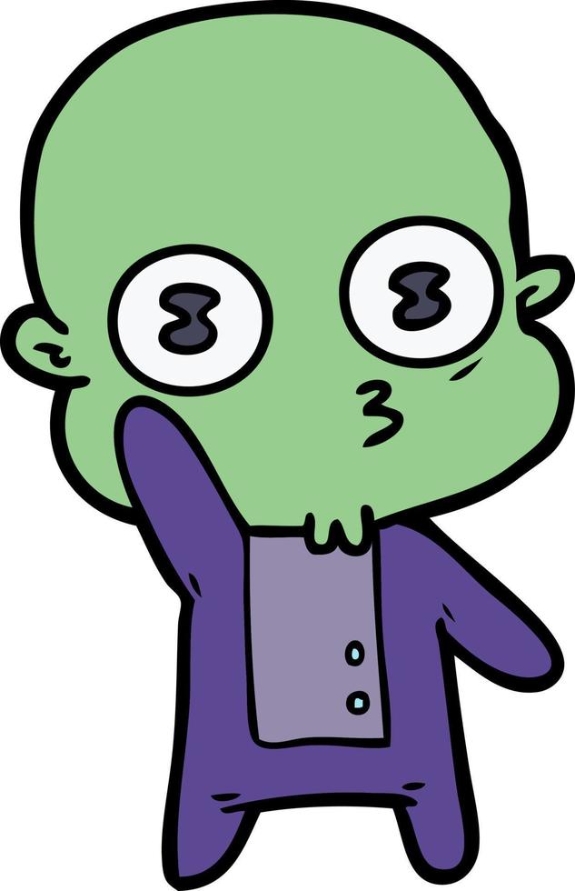 personaje alienígena vectorial en estilo de dibujos animados vector