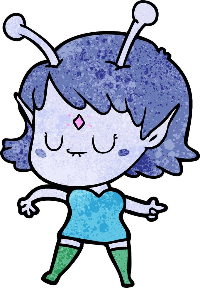 Vector alien character in cartoon style