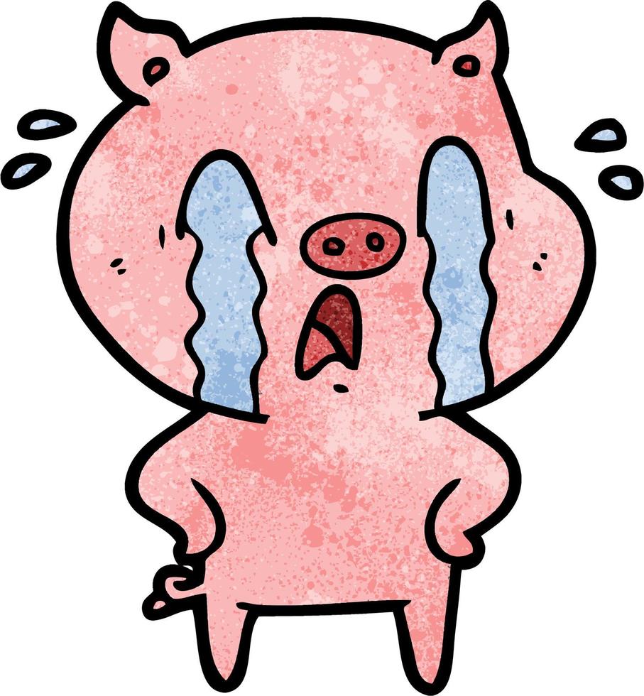 Vector pig character in cartoon style