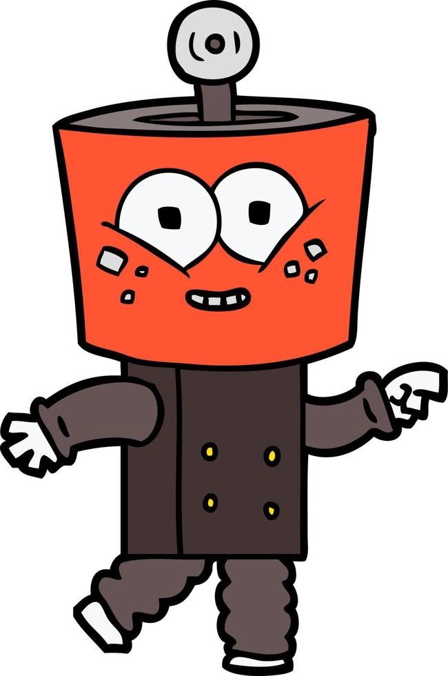 personaje de robot vectorial en estilo de dibujos animados vector