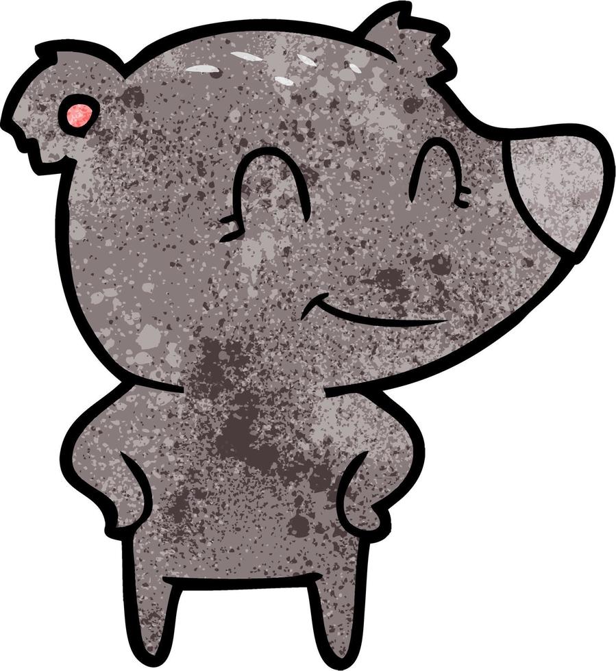 personaje de oso vectorial en estilo de dibujos animados vector