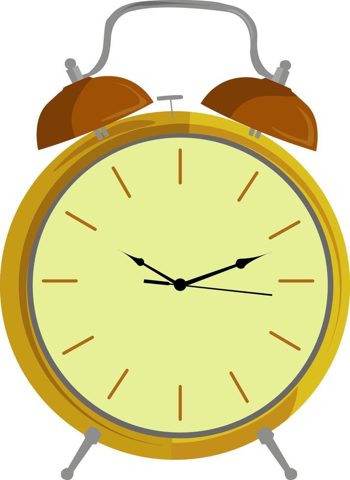 Alarm clock, illustration, vector on white background