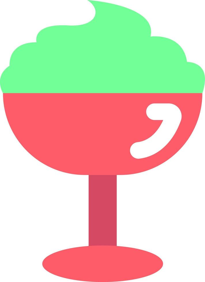 Ice cream in glass cup, illustration, vector, on a white background. vector