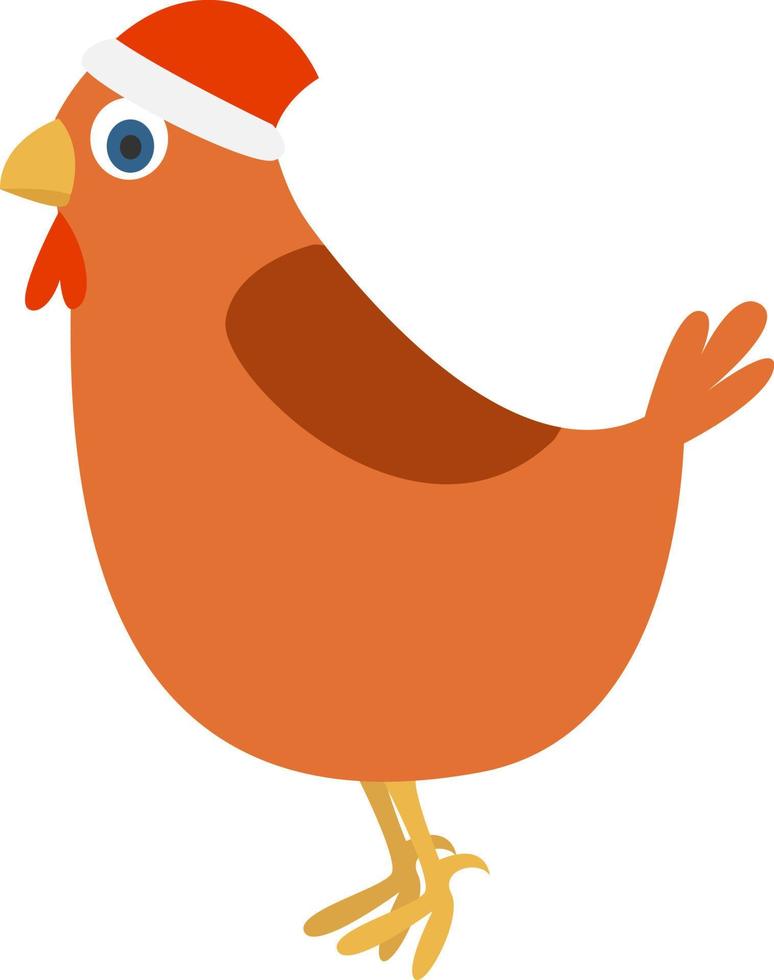 pollo marrón, ilustración, vector sobre fondo blanco.