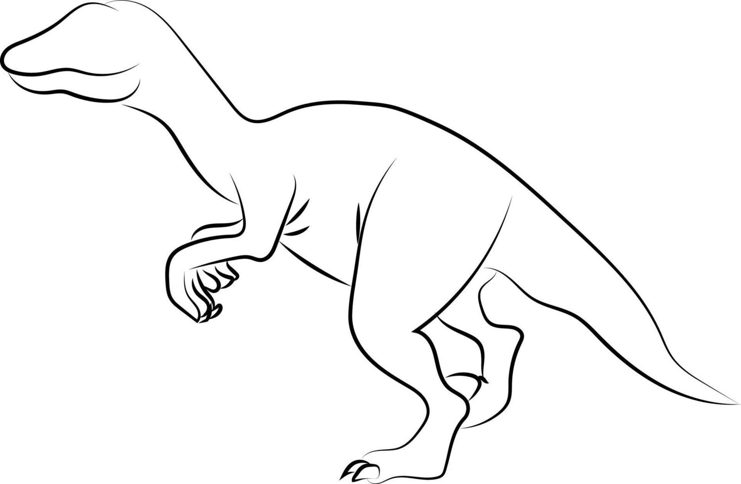 Dinosaur drawing, illustration, vector on white background.