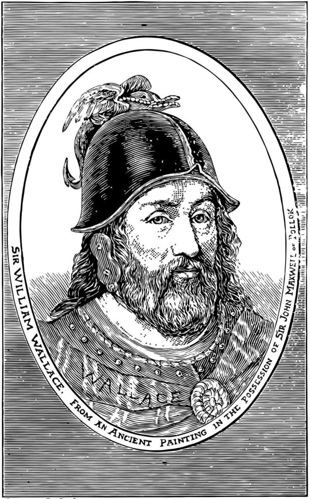 Sir William Wallace, vintage illustration vector