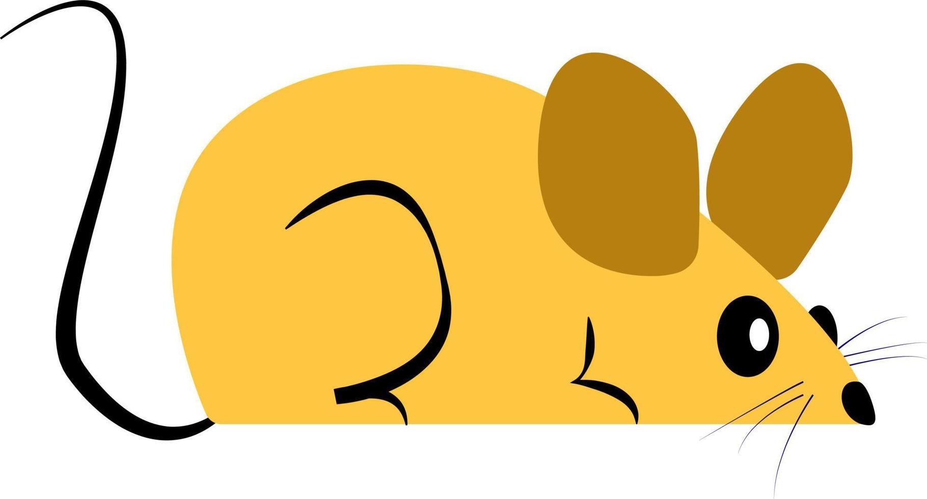 Yellow mouse, illustration, vector on white background.