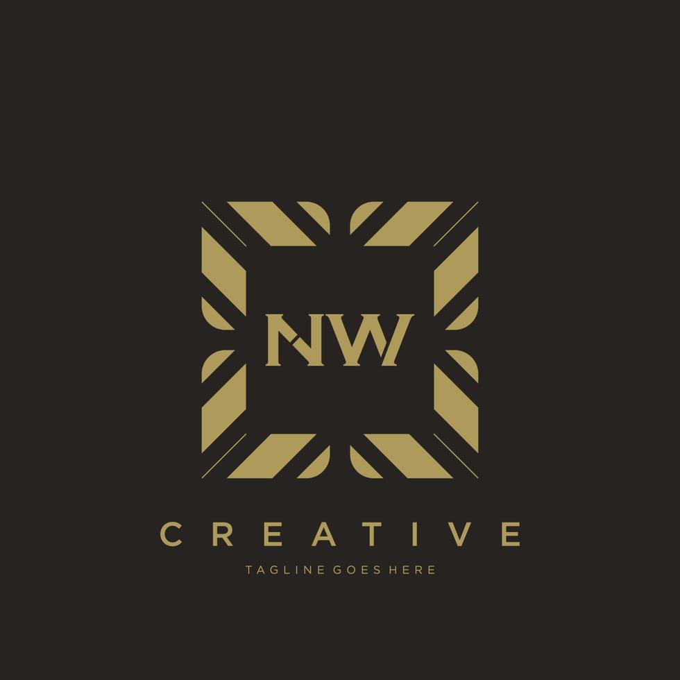 NW initial letter luxury ornament monogram logo template vector