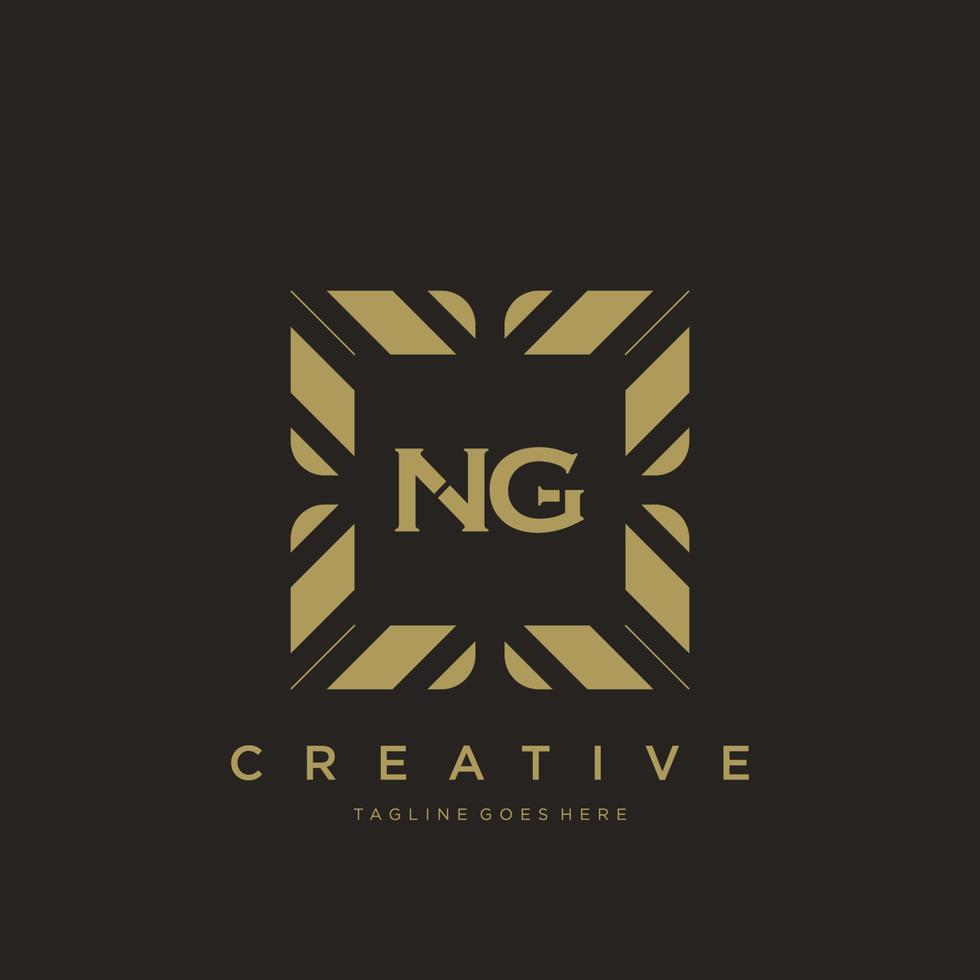 NG initial letter luxury ornament monogram logo template vector