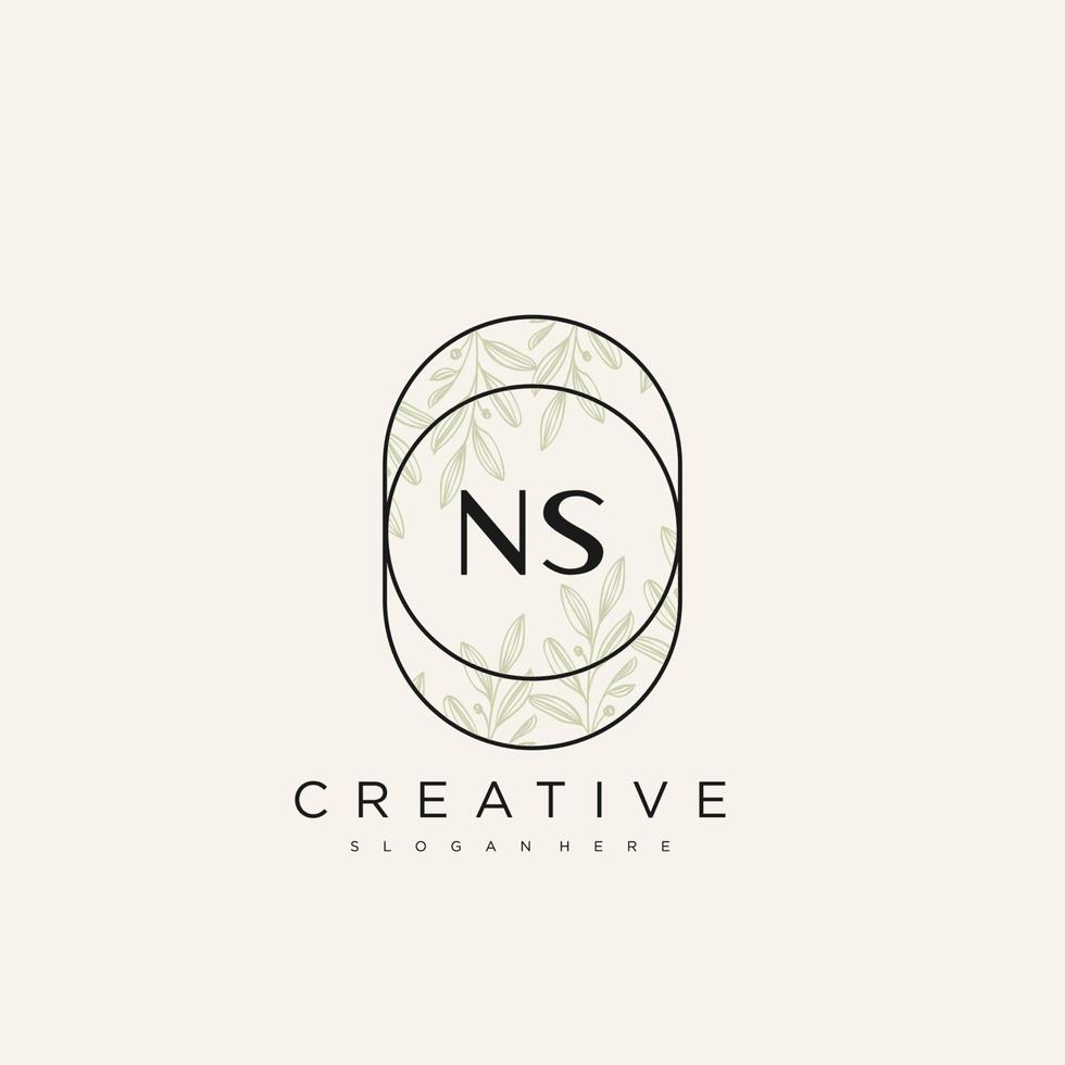 NS Initial Letter Flower Logo Template Vector premium vector art