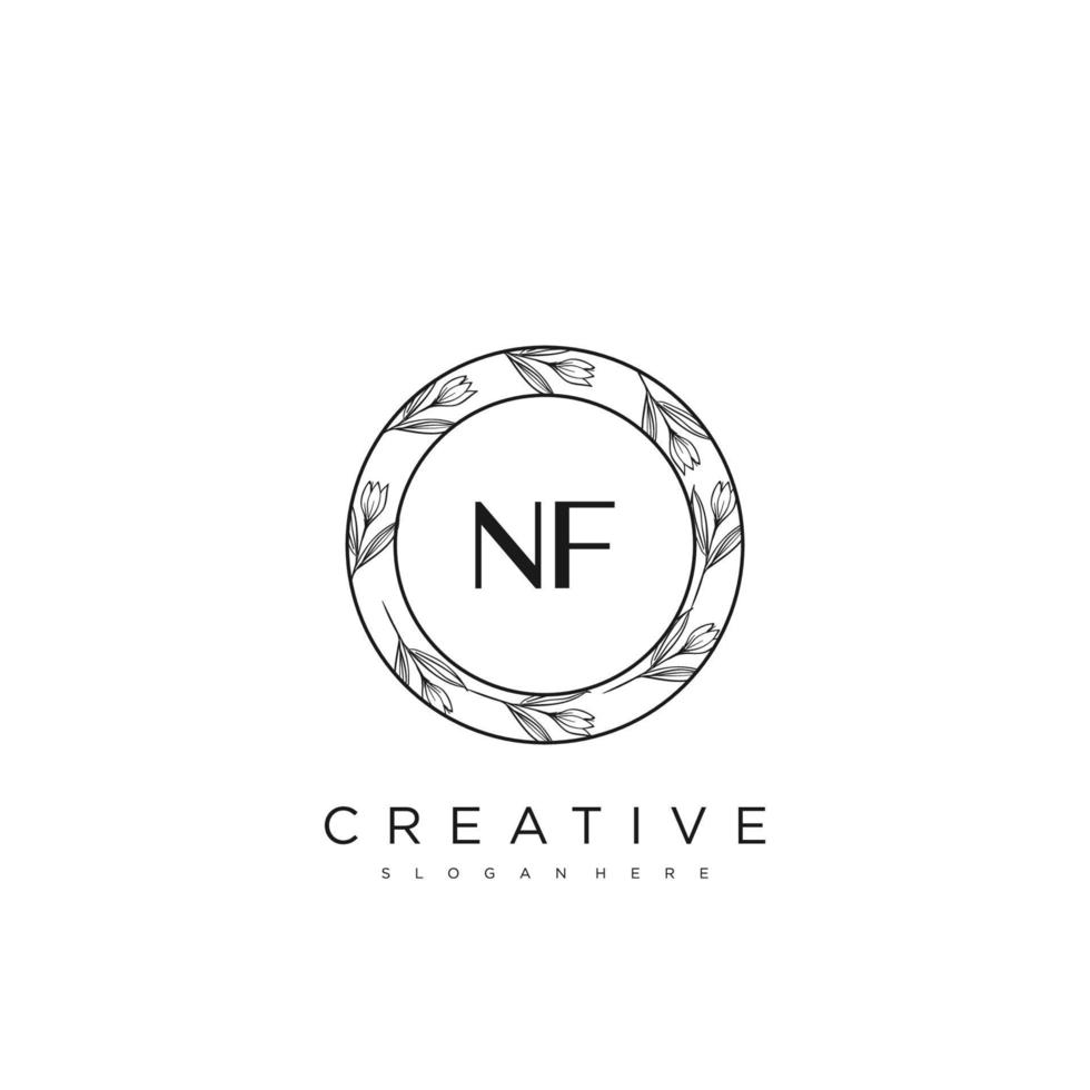 NF Initial Letter Flower Logo Template Vector premium vector art