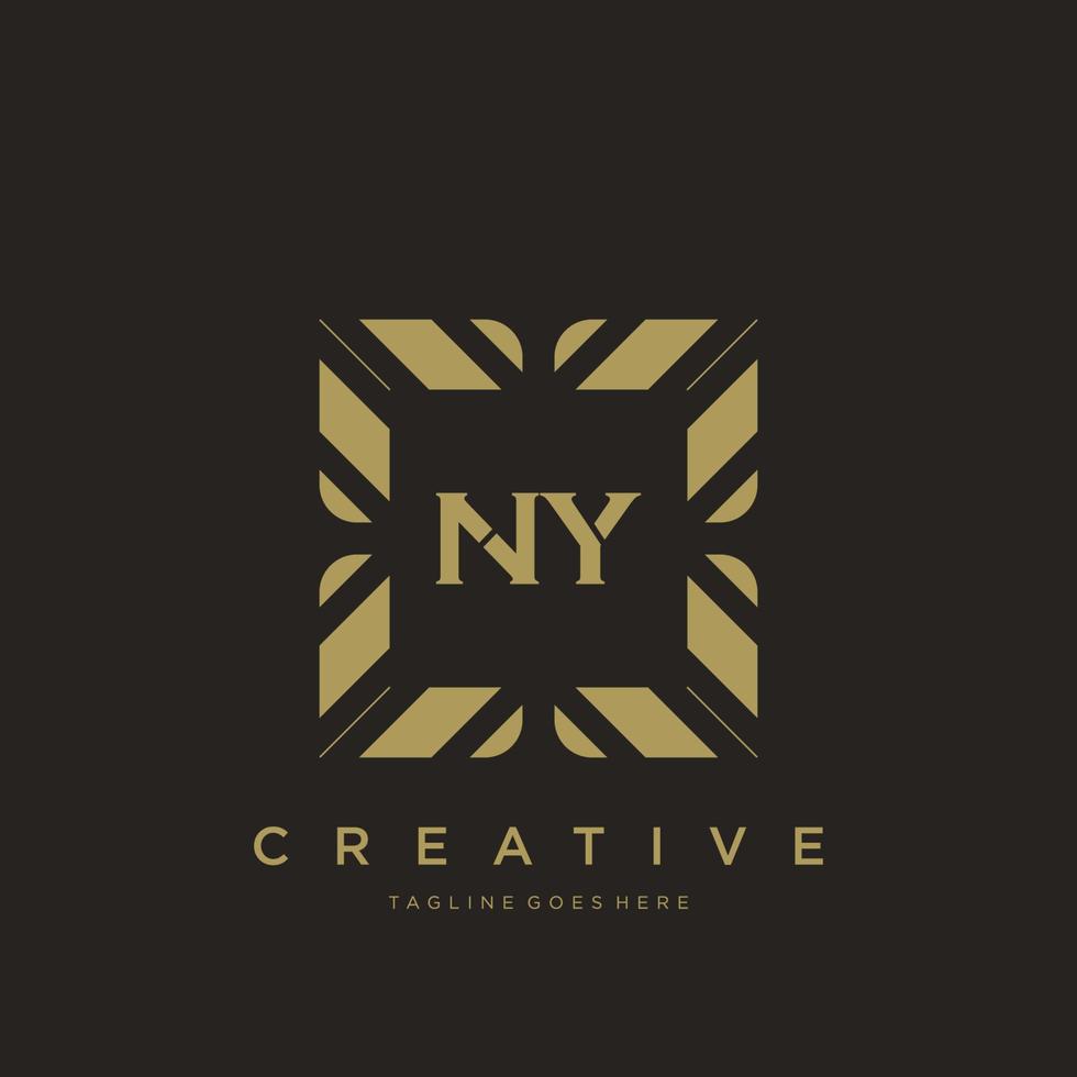 NY initial letter luxury ornament monogram logo template vector