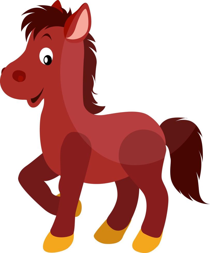 caballo rojo, ilustración, vector sobre fondo blanco.