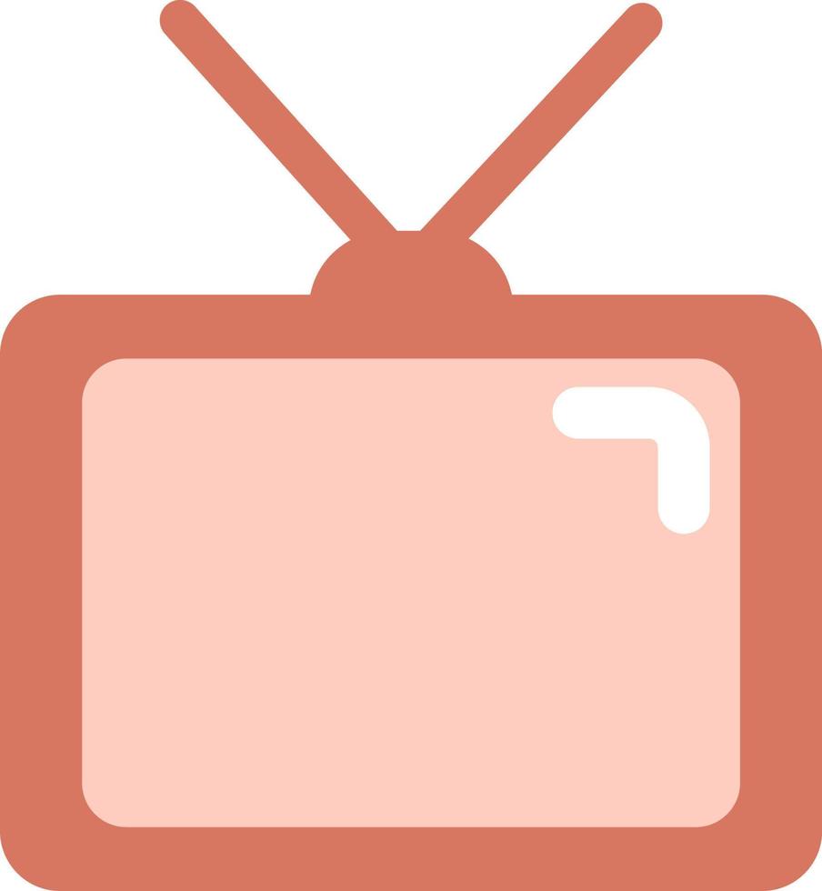 Old pink tv, illustration, vector on a white background