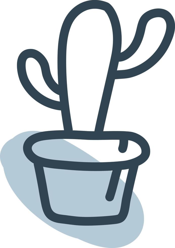 Office cactus, illustration, vector, on a white background. vector