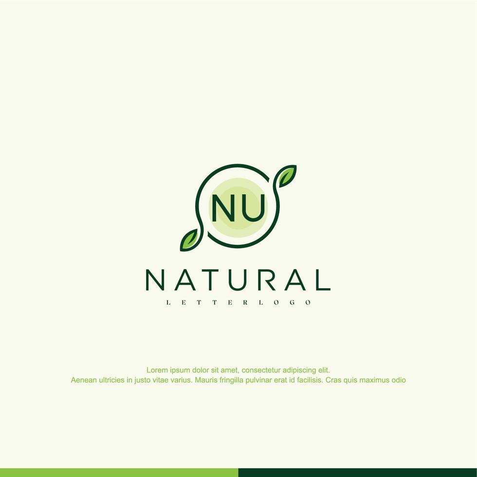 nu logo natural inicial vector