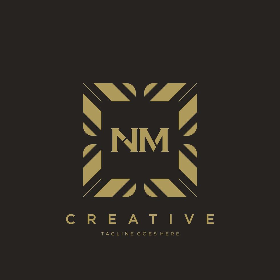 NM initial letter luxury ornament monogram logo template vector