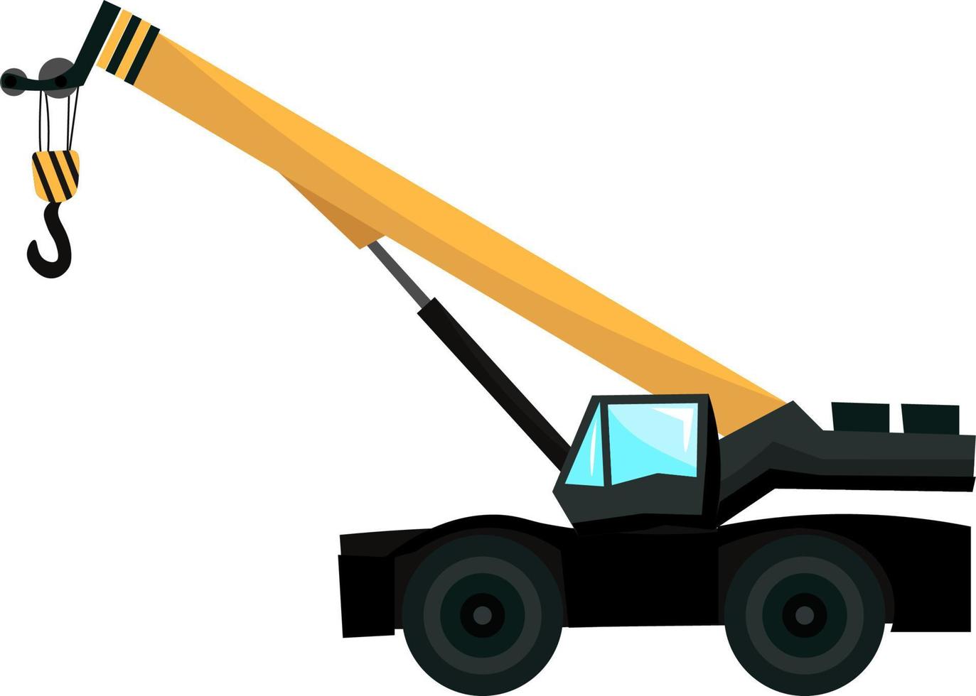 Crane with big tires, illustration, vector on white background.