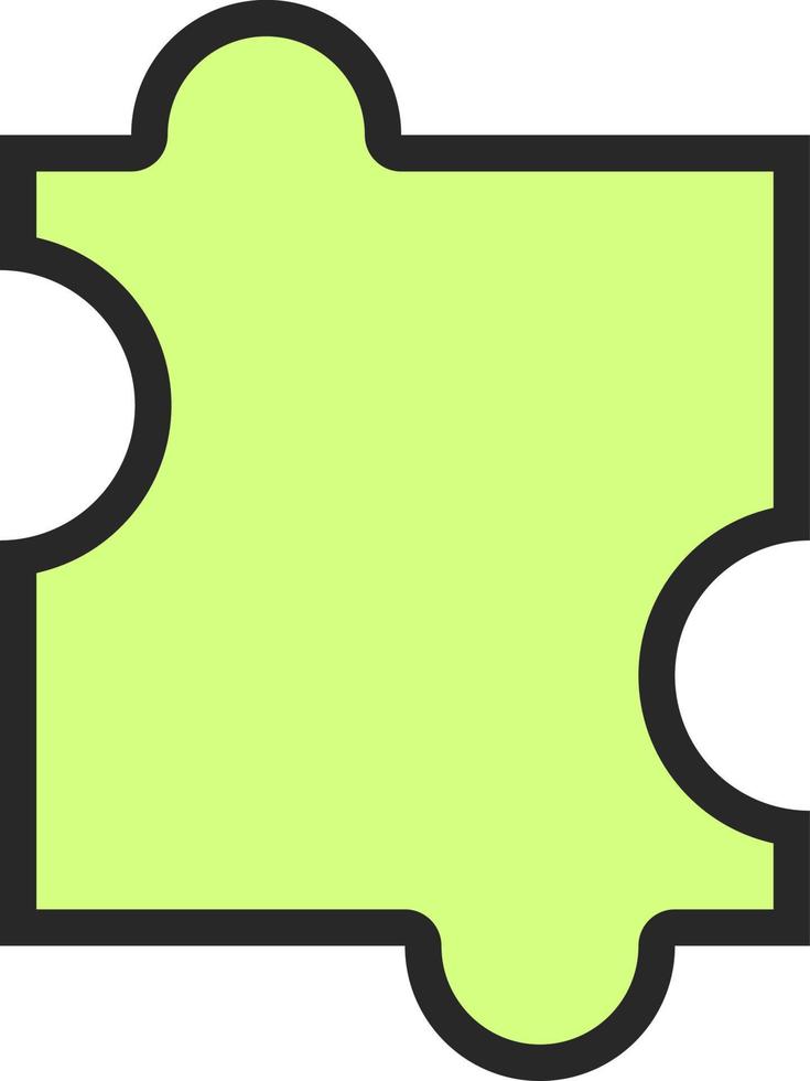 Green logic piece of puzzle, illustration, on a white background. vector