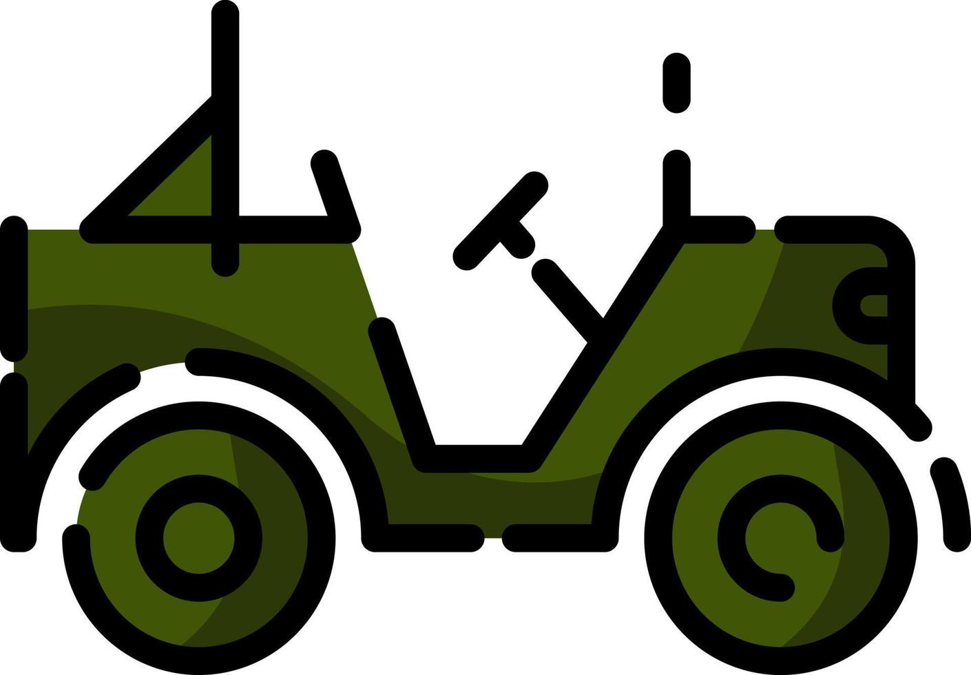 Military car, illustration, vector on a white background.