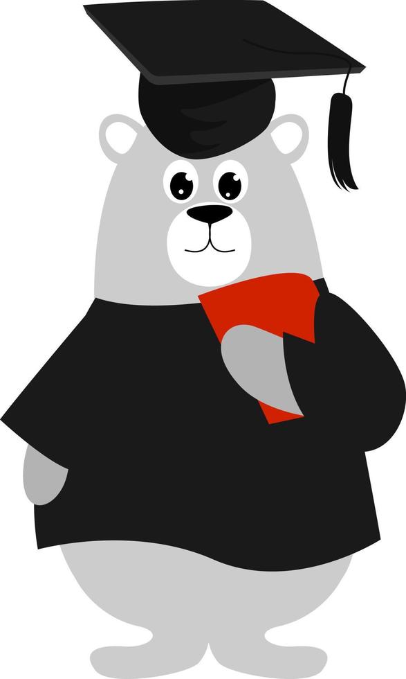 Small bear, illustration, vector on white background.