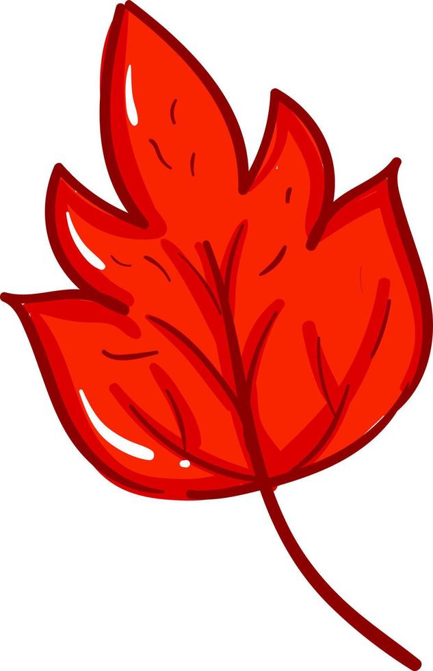 Red leaf, illustration, vector on white background