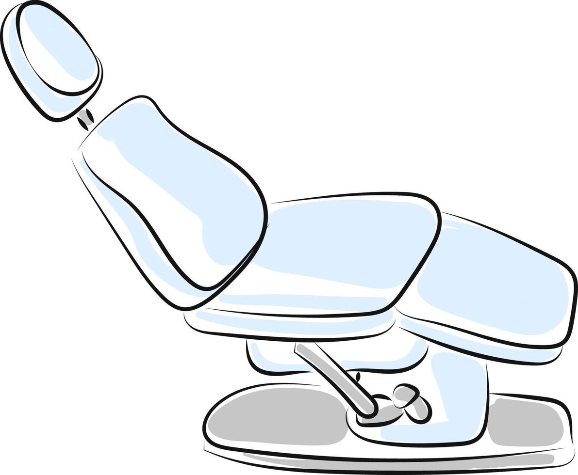 White dentist chair, illustration, vector on white background.
