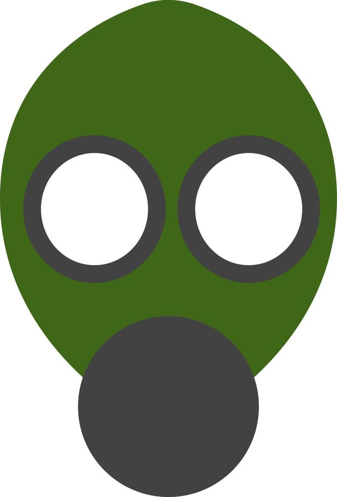 Army gas mask, illustration, vector on white background.