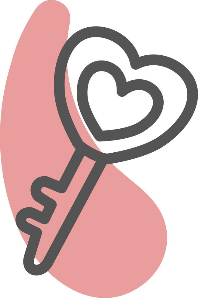 Heart key, illustration, vector, on a white background. vector