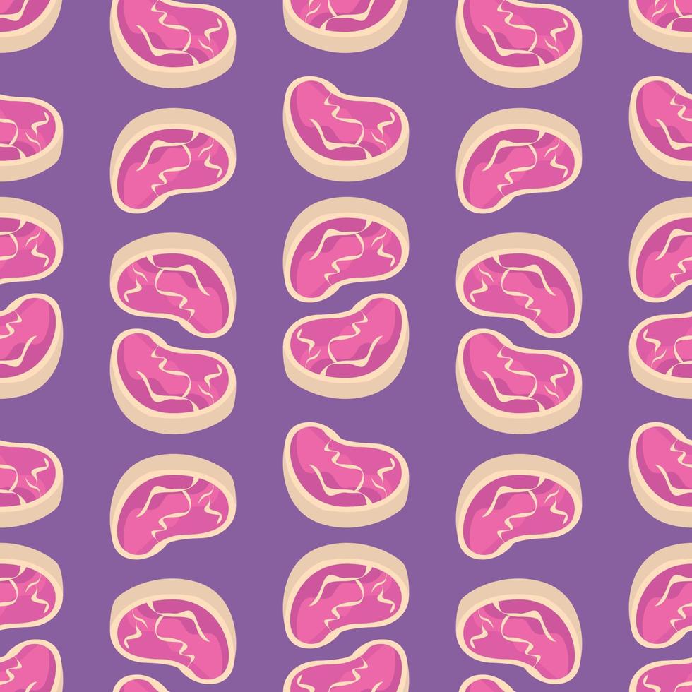 Meat pattern, illustration, vector on white background