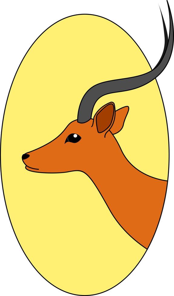 Beautiful antelope, illustration, vector on white background.