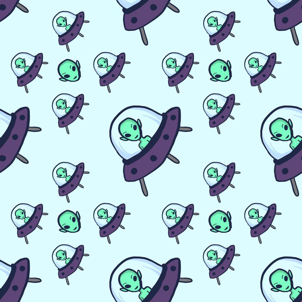 Aliens pattern, illustration, vector on white background