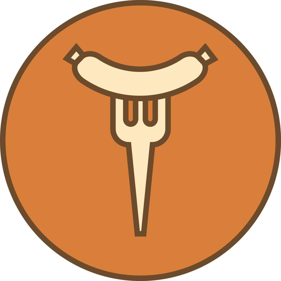 Homemade sausage, illustration, vector on a white background.