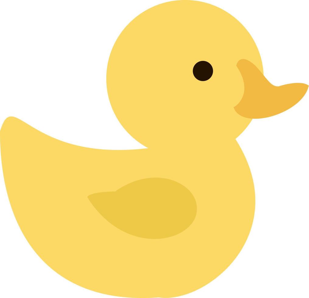Rubber duck, illustration, vector on white background.