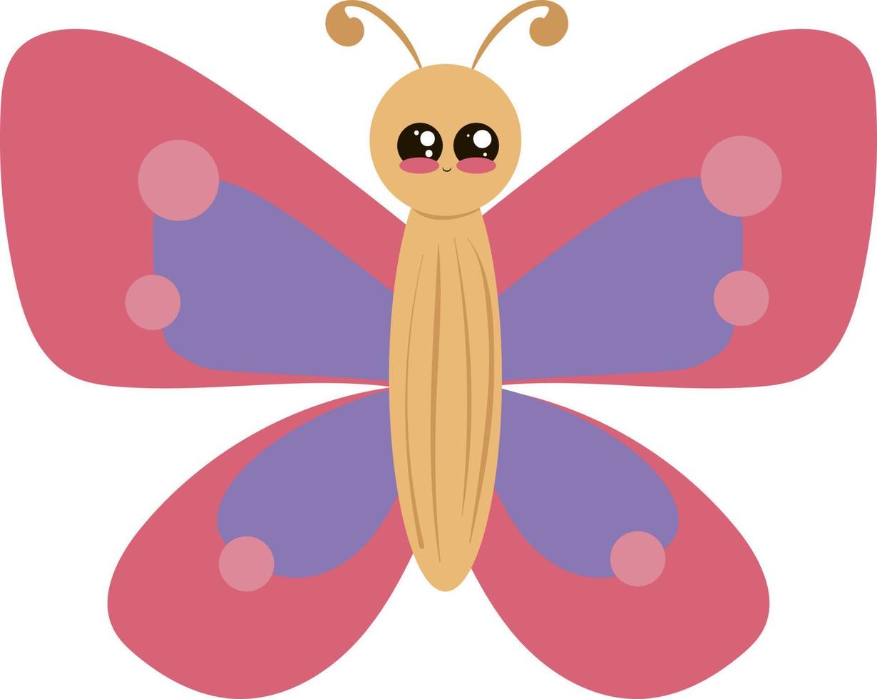 Cute little butterfly, illustration, vector on white background.