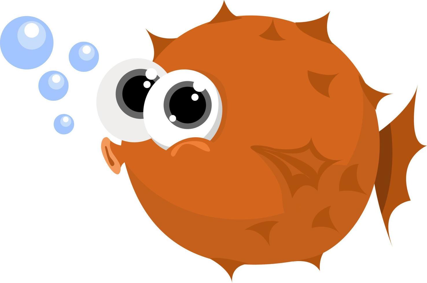 Puffer fish, illustration, vector on white background