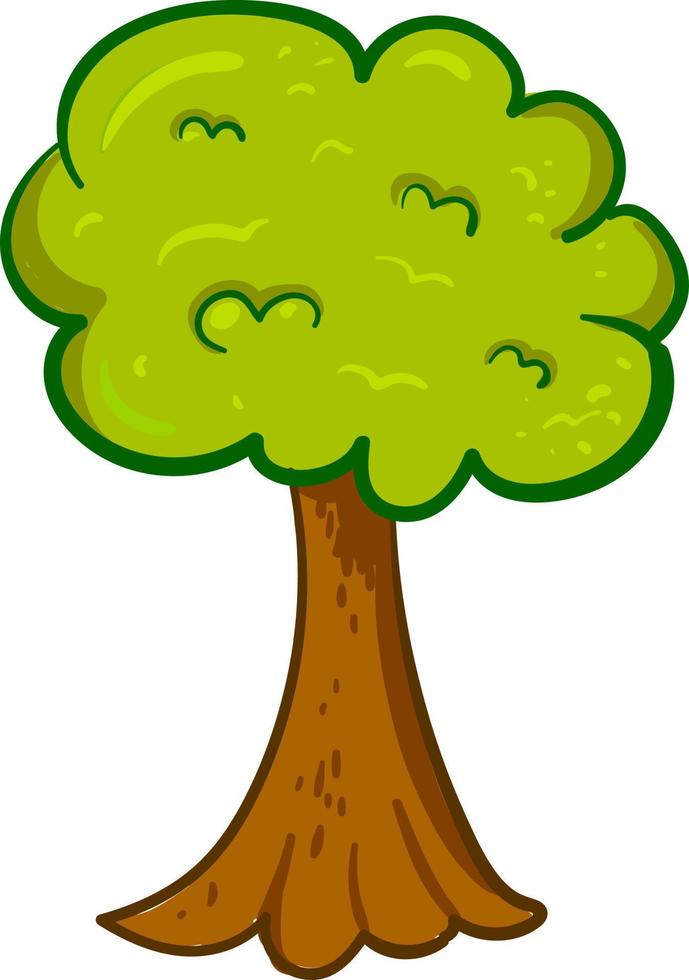 árbol verde, ilustración, vector sobre fondo blanco.