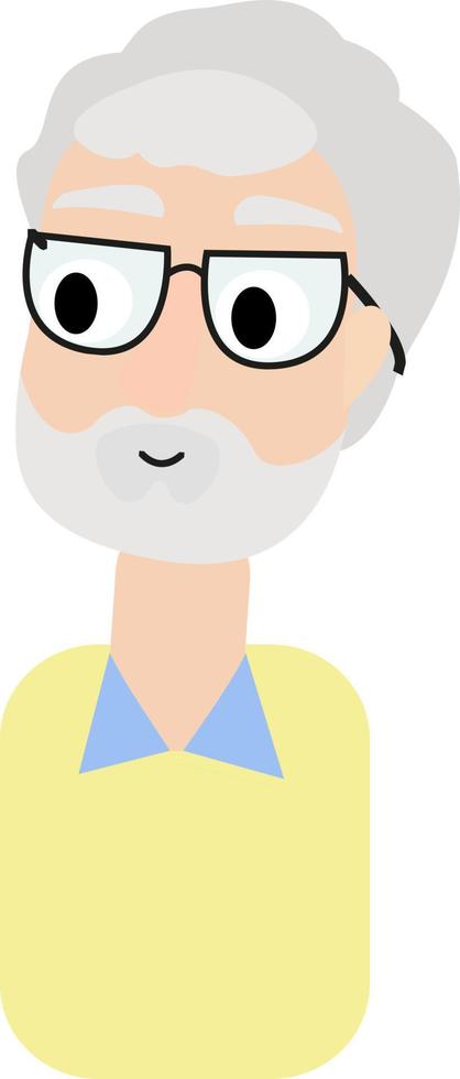 Old man, illustration, vector on white background.