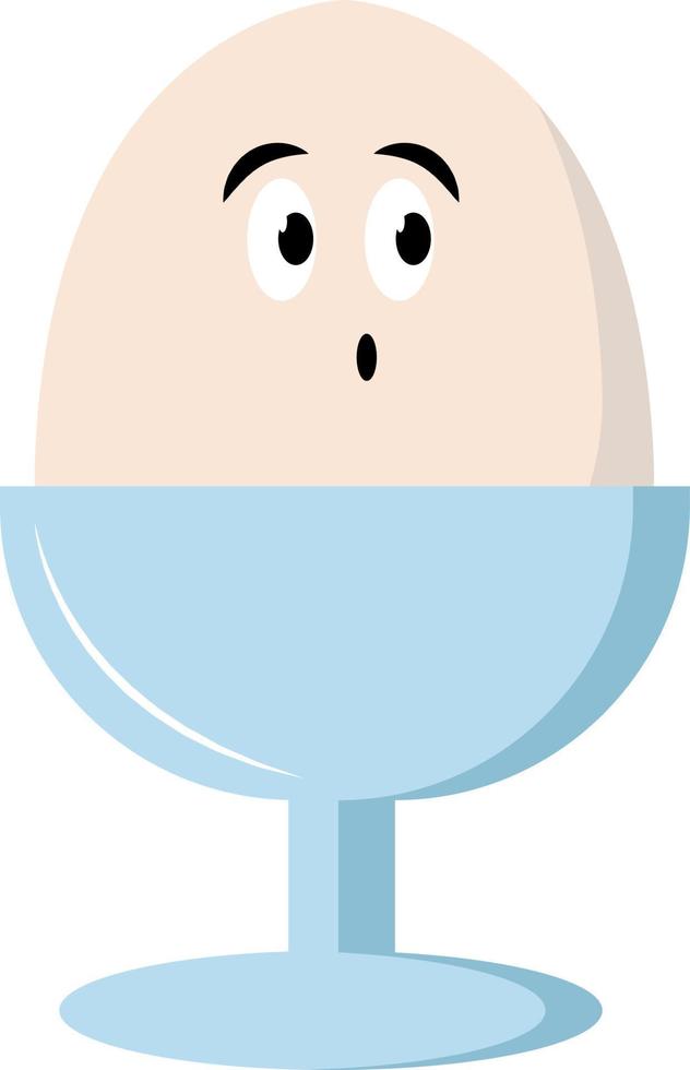 Egg in bowl, illustration, vector on white background.