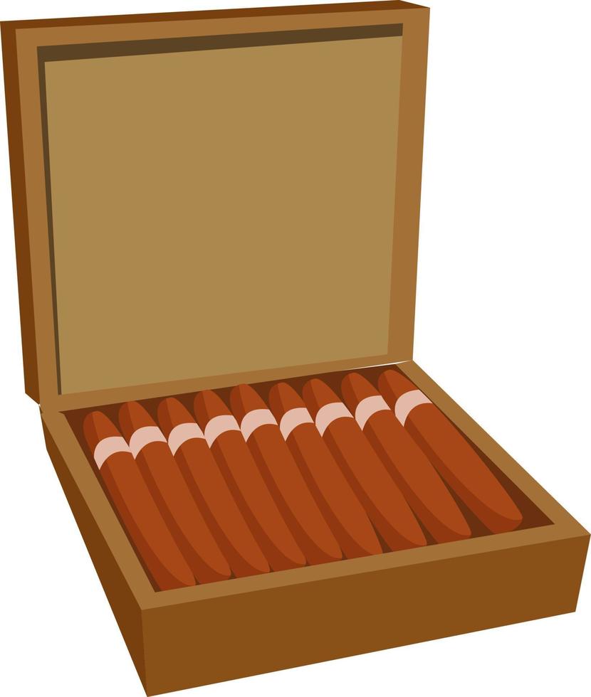 Box of cigars, illustration, vector on white background