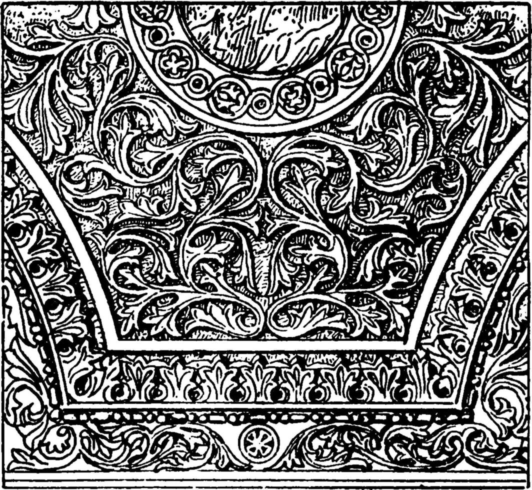 spandrel, moldura, grabado antiguo. vector