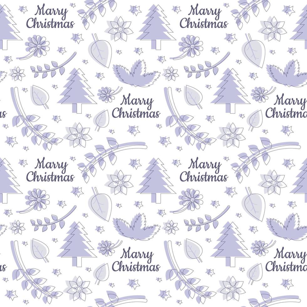 Christmas Background Seamless Pattern Design With Santa Claus, Tree, Snowman And Gifts in Template Hand Drawn Cartoon Flat Illustration vector