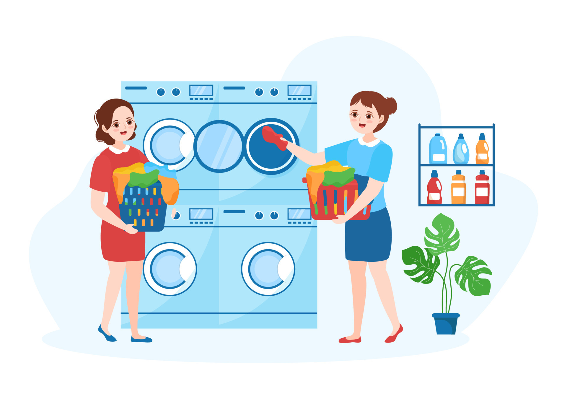 Dry Cleaning Store Service with Washing Machines, Dryers and Laundry