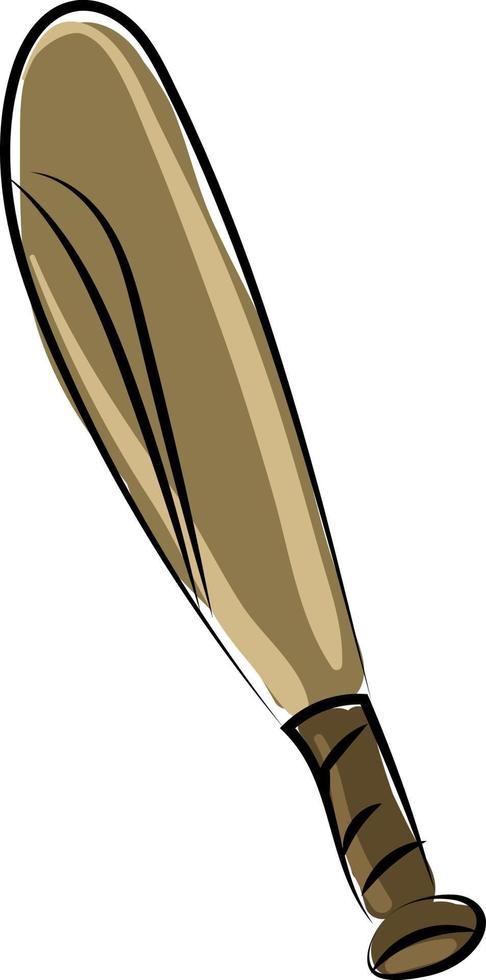 Old baseball bat, illustration, vector on white background.